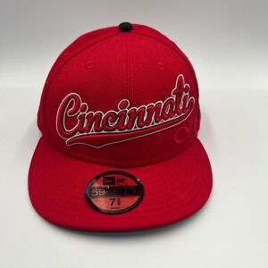 New Cincinnati Reds New Era 59fifty Fitted Hat Size 7 5/8 Unisex Spellout design